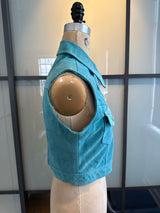 Versus Versace Teal Blue Suede Vest