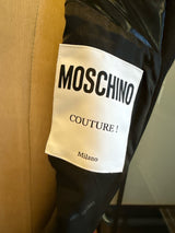 Moschino Pink & Black Wool & Faux Leather Trim Size 4  Dress