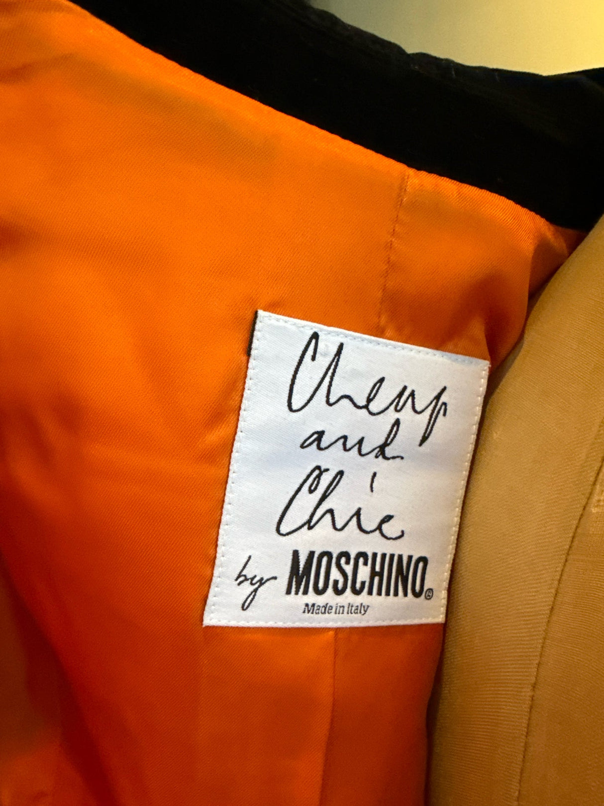 Moschino Cheap & Chic Size 8 Orange & Black Wool Jacket