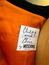 Moschino Cheap & Chic Size 8 Orange & Black Wool Jacket