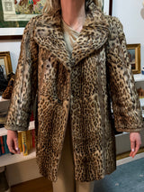 Rare Leopard Fur with Leather Trim Jacket