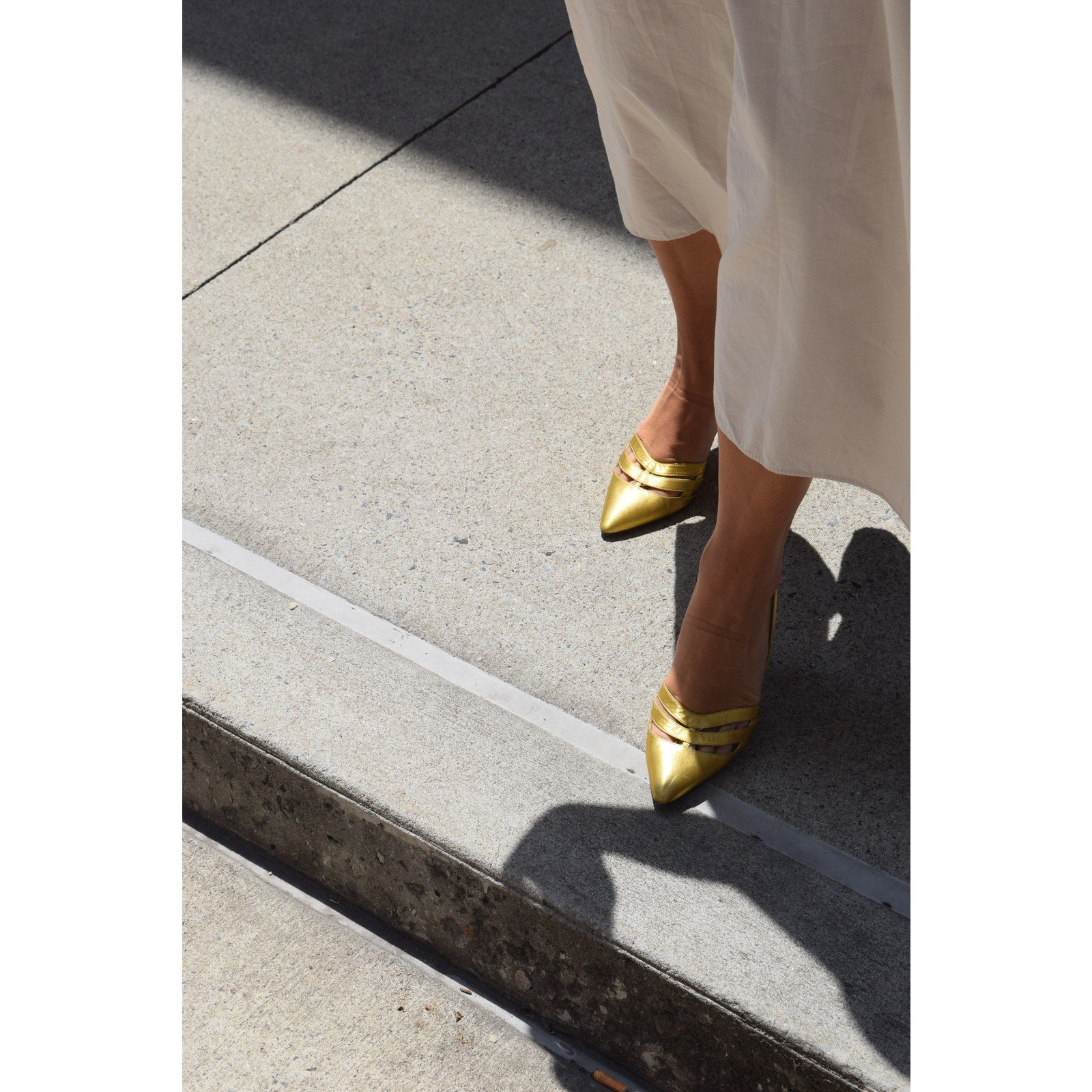 Manolo Blahnik Gold Slingback Pumps