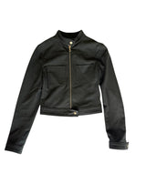 Prada black cropped moto jacket (sz 38)
