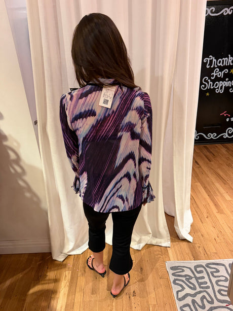 Cavalli purple tie die blouse TUV #12562