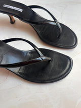 Manolo Blahnik EU 39 Black Patent Leather Sandal