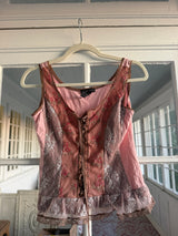 Lace peach corset tank top - SKU TUV #67588