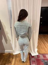 Y2K denim mirrored jean jacket set - sku tuv #32345