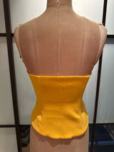 Moschino Size 4 Yellow Lace up Corset