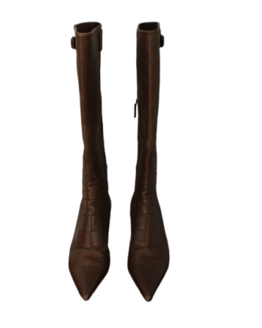 Brown Knee High Gucci Boots