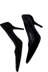 Dolce & Gabbana black velvet heels (39)