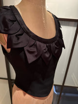 Moschino Black Bustier Leaf Collar Corset