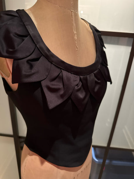 Moschino Black Bustier Leaf Collar Corset