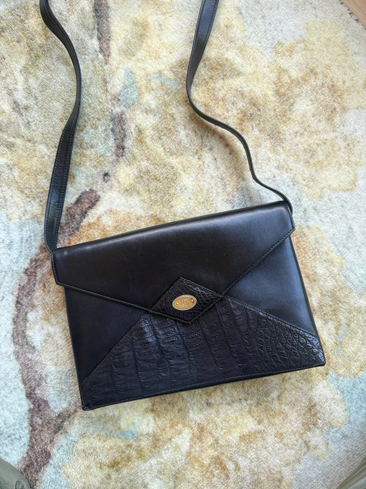 Gucci Vintage Croc Envelope Clutch