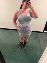 Blue 90s crushed velvet dress with beaded bodice - SKU TUV #99795