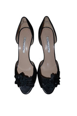 Oscar de la Renta black d’orsay heels with flower embellishments (39)