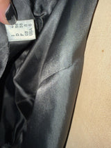 Moschino Black Wool Taffeta Ruffle Pea Coat