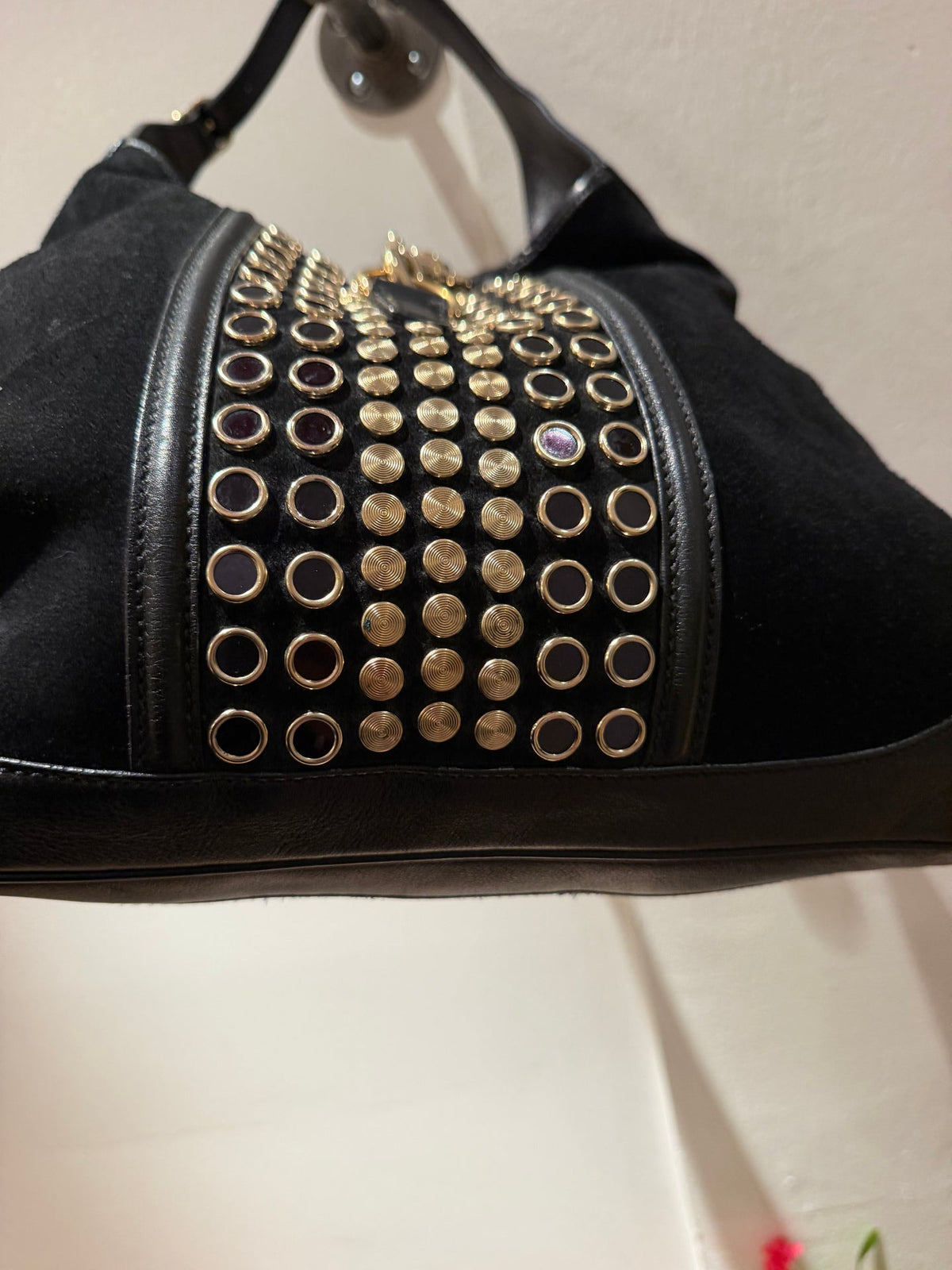 Gucci Black Suede Stuffed Bouvier Jackie O Bag - TUV #321753