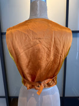 VotreNom Yellow Crushed Velvet Fitted Vest