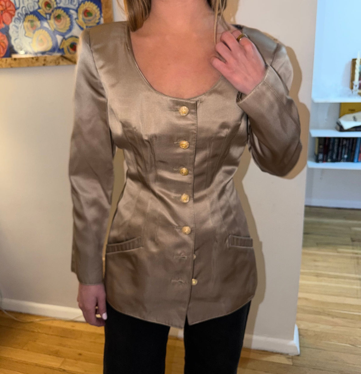Silk Valentino Blazer and Skirt set size 12 - sku tuv #9997