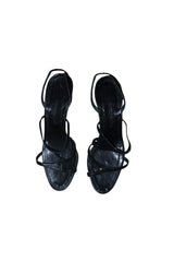 Manolo Blahnik black strappy slingback heels (36)