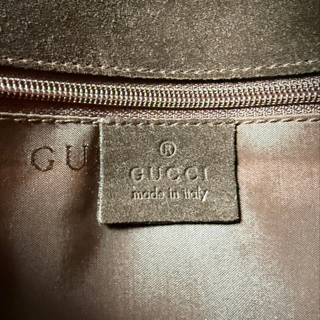 Gucci Vintage Suede Bamboo Flap Bag