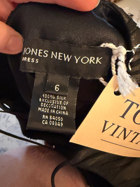 Jones New York 100% silk black dress TUV #232345