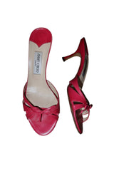 Jimmy Choo hot pink mules with bows (39)