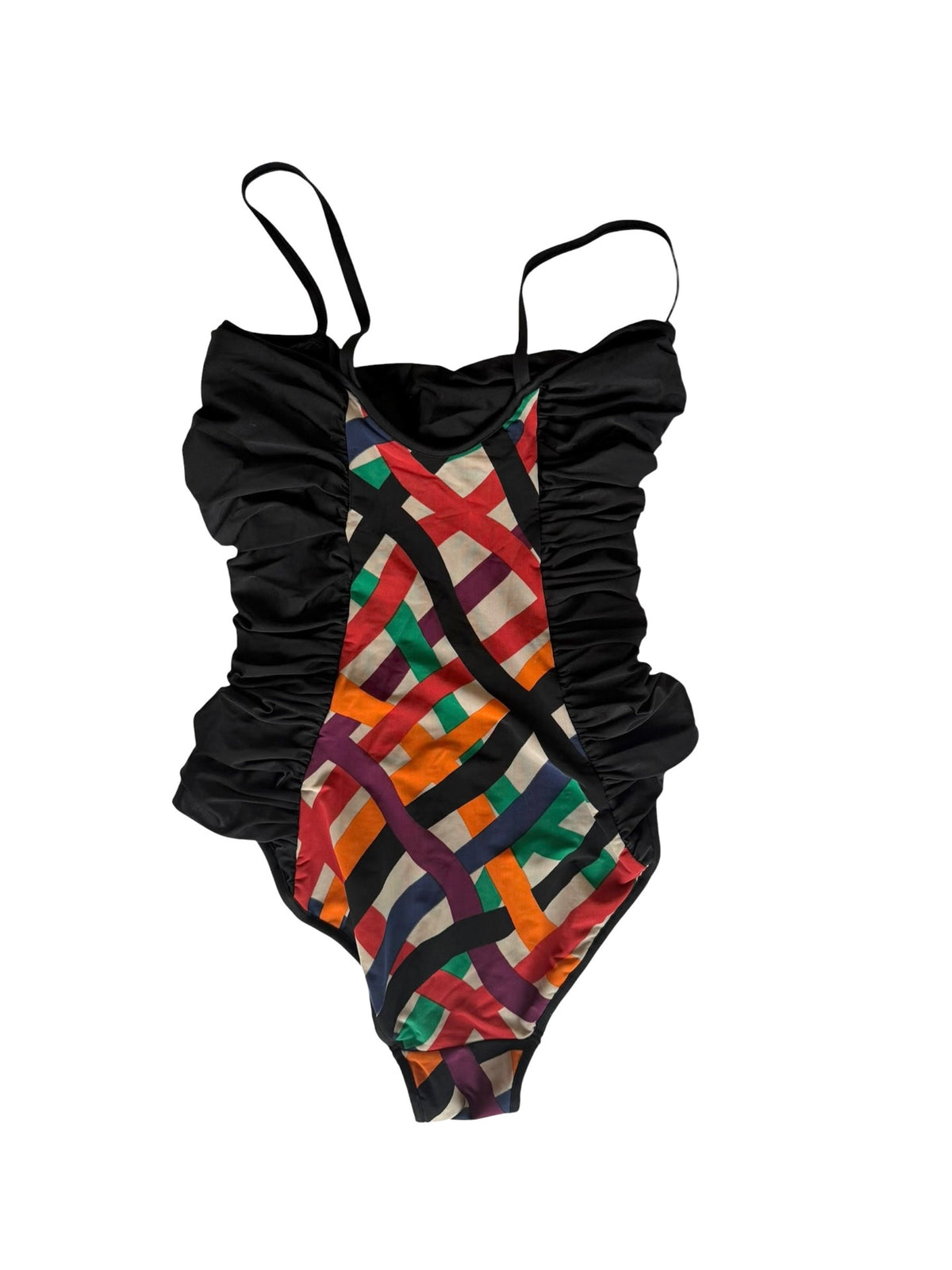 Missoni black/ multi color ruffle swimsuit (42)