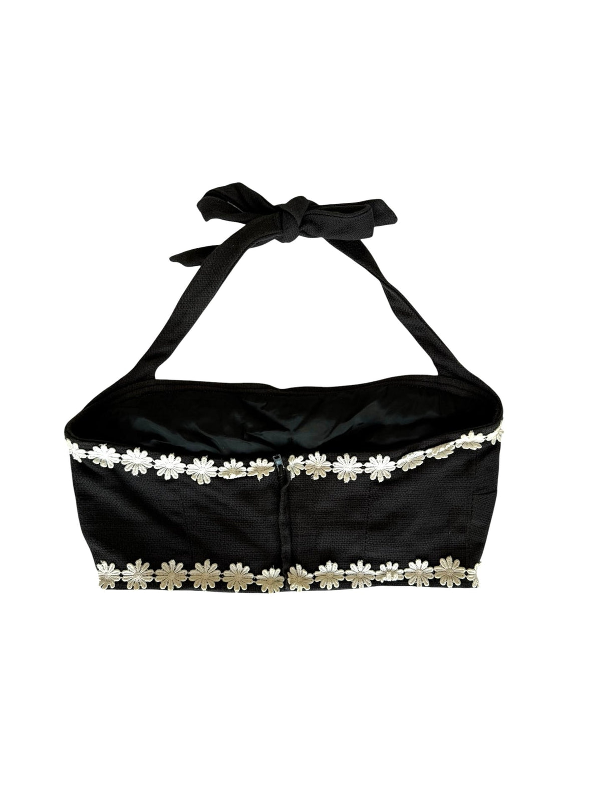Dolce & Gabbana black top with daisy flowers