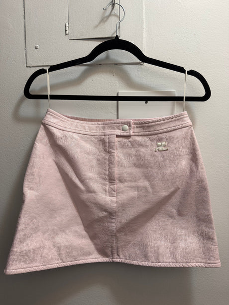 “As Is” Courreges pale pink vinyl jacket and skirt set - TUV #892132