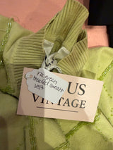 Y2K green beaded sweater vest TUV #35782 size medium