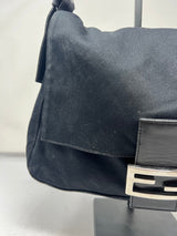 #69 Fendi Mamma Baguette Black neoprene Leather
