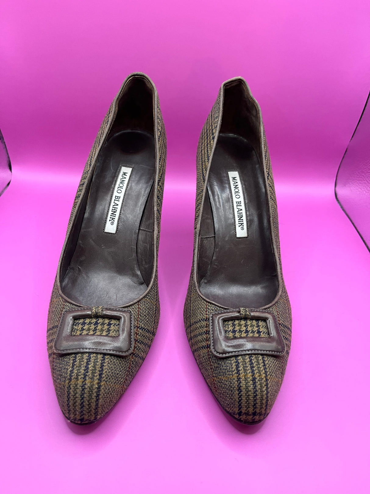Houndstooth Manolo Blahnik Pumps - 39.5