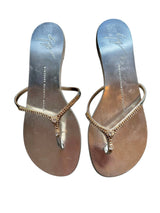 Giuseppe Zanotti silver sandals with crystal embellishments (37.5)
