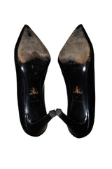 Prada black pump heels with baby pink bows (40)