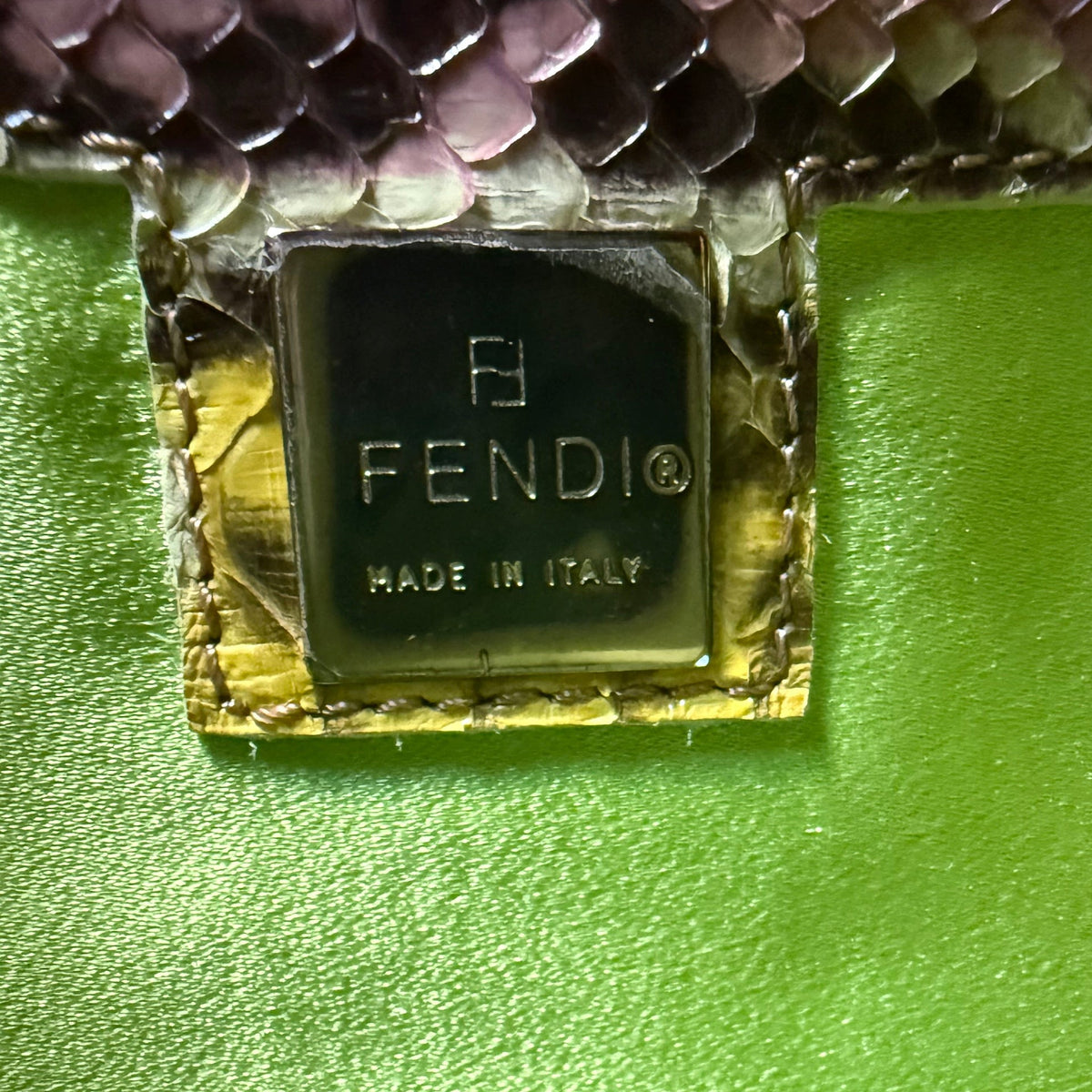 Fendi Vintage Python Mirror Tote