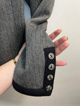 Givenchy Couture Houndstooth Gray and Black Double-Breasted Blazer Size 6