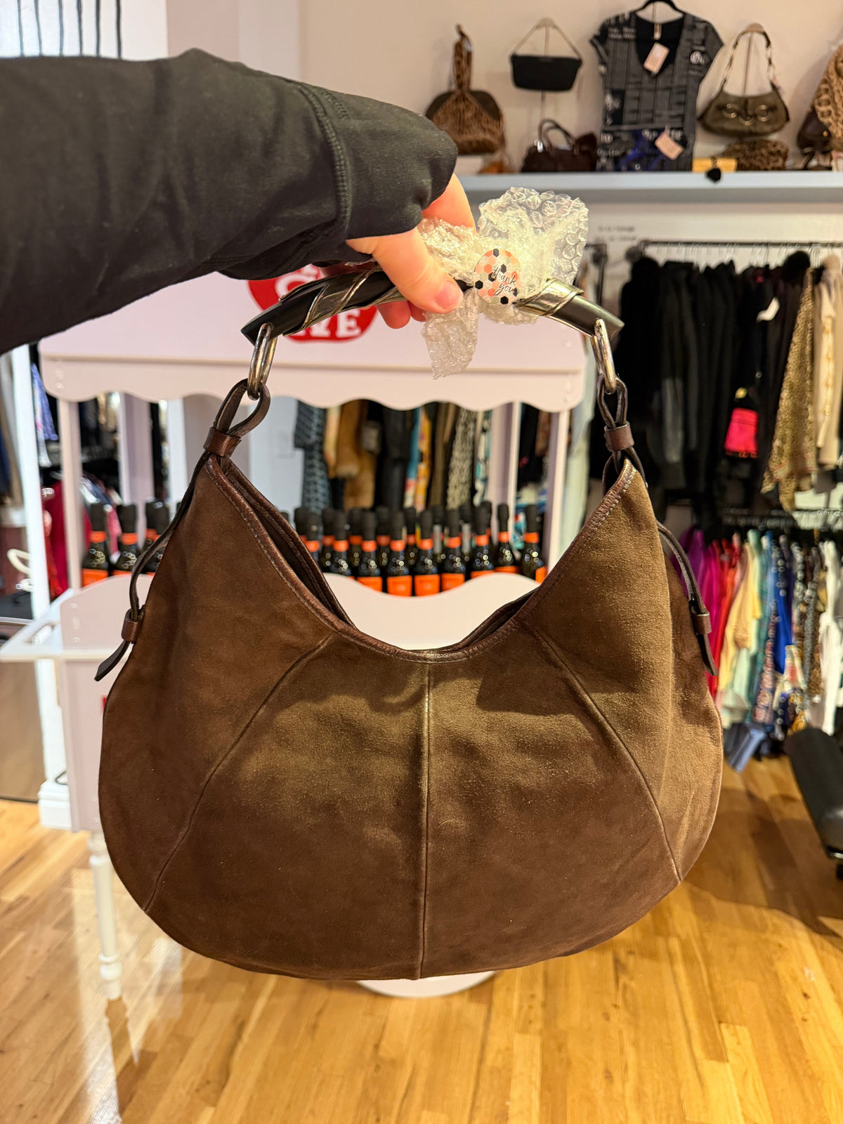 Brown Suede YSL Mombasa Purse - Y2K - TUV #321789