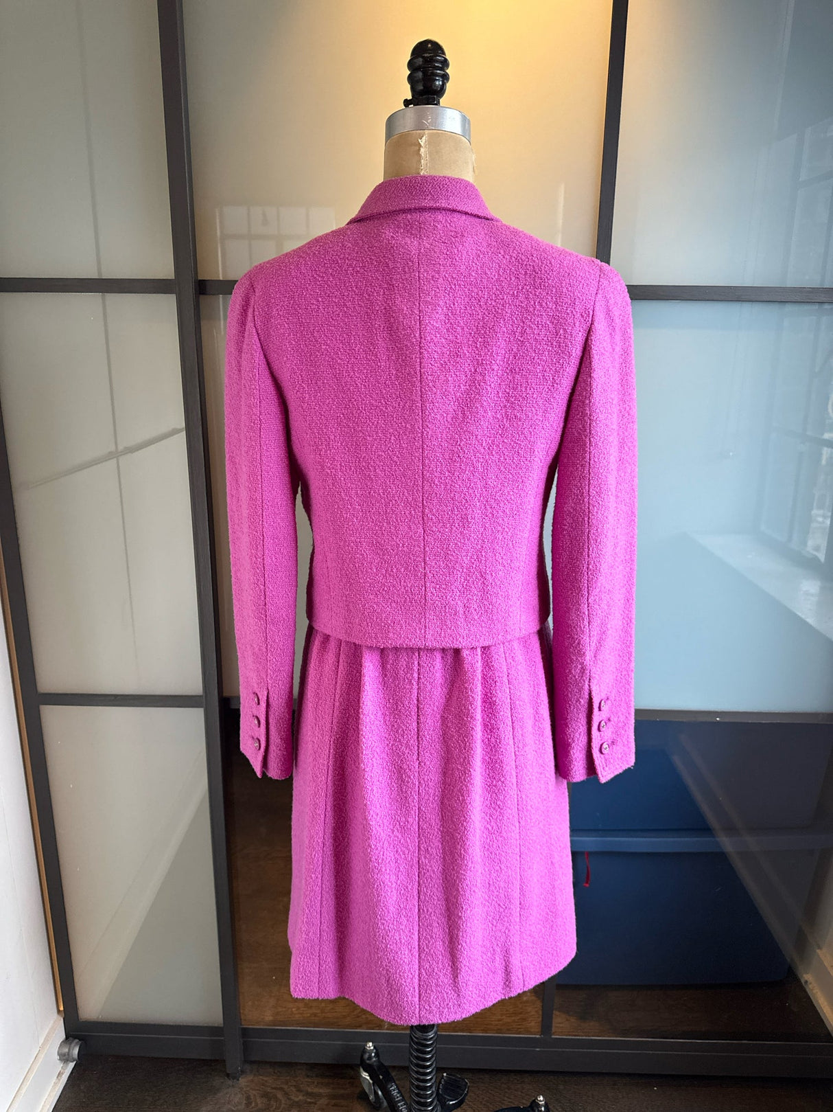 Chanel Size S/M Pink Wool 2 Piece Coat Dress