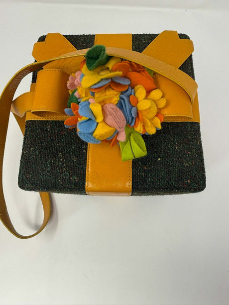 Moschino Tweed Leather Box Bag  Purse