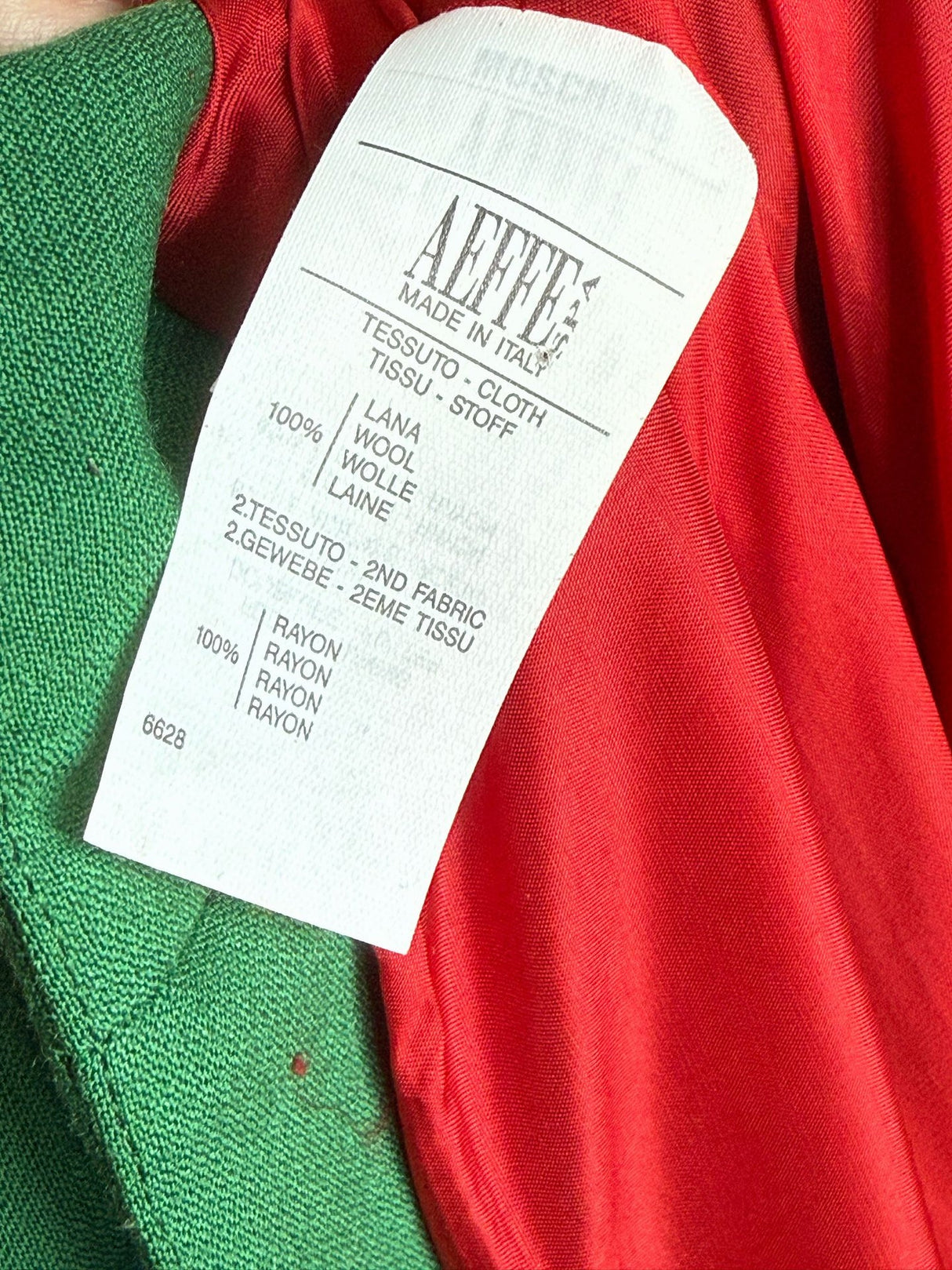 Moschino Cheap & Chic Green & Red Wool House Curtains Skirt Suit