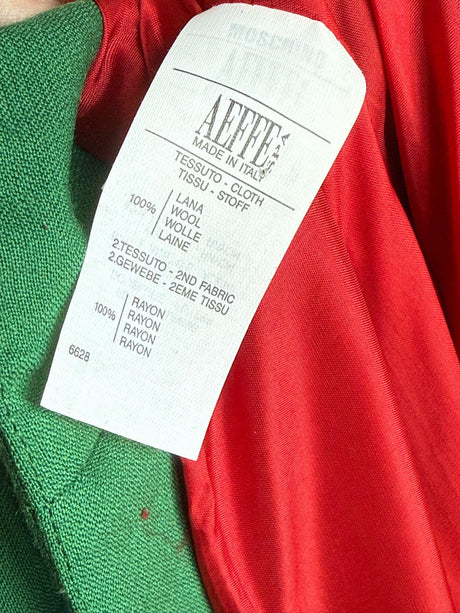 Moschino Cheap & Chic Green & Red Wool House Curtains Skirt Suit