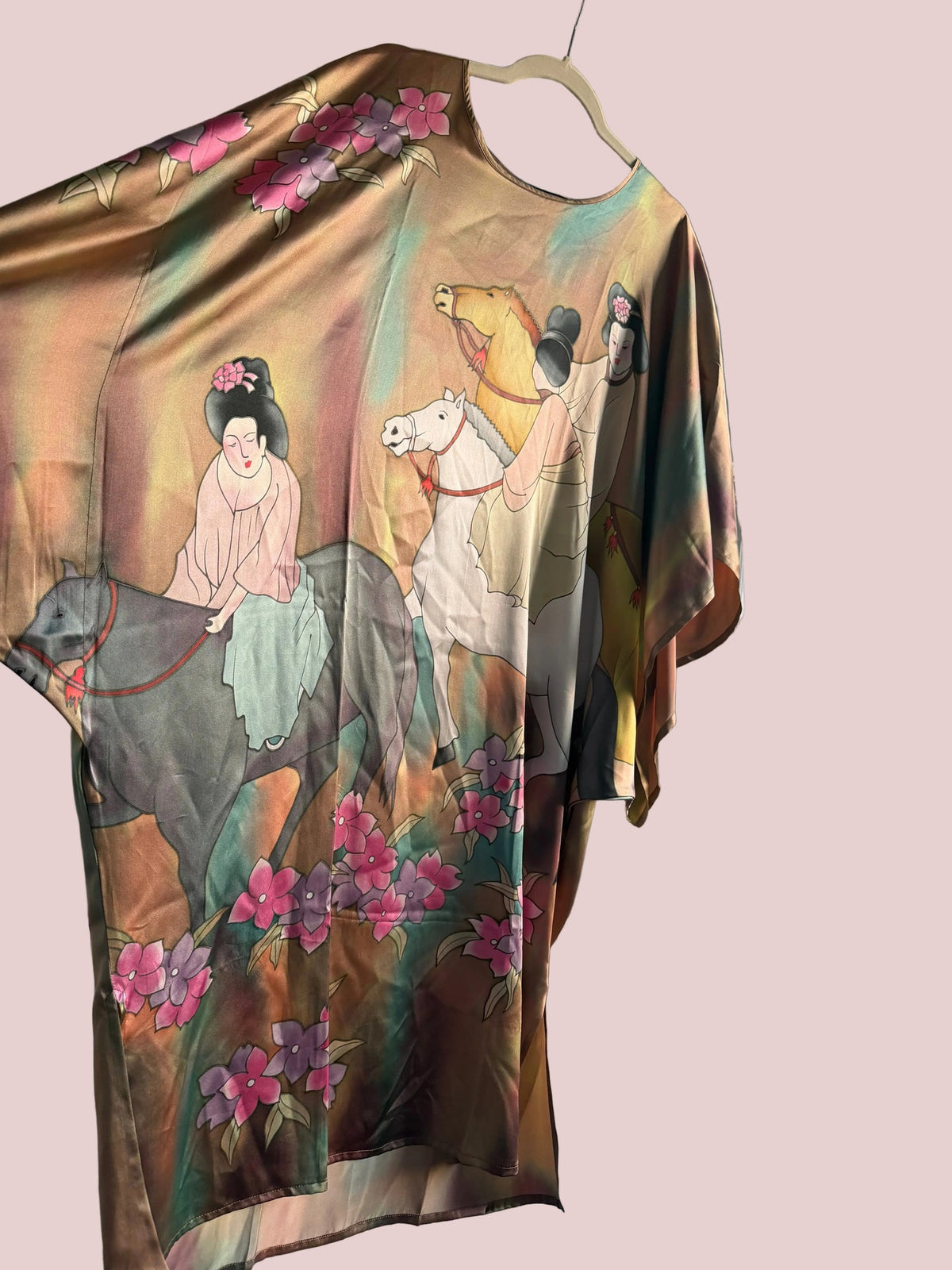 100% silk printed kaftan - sku tuv #22345
