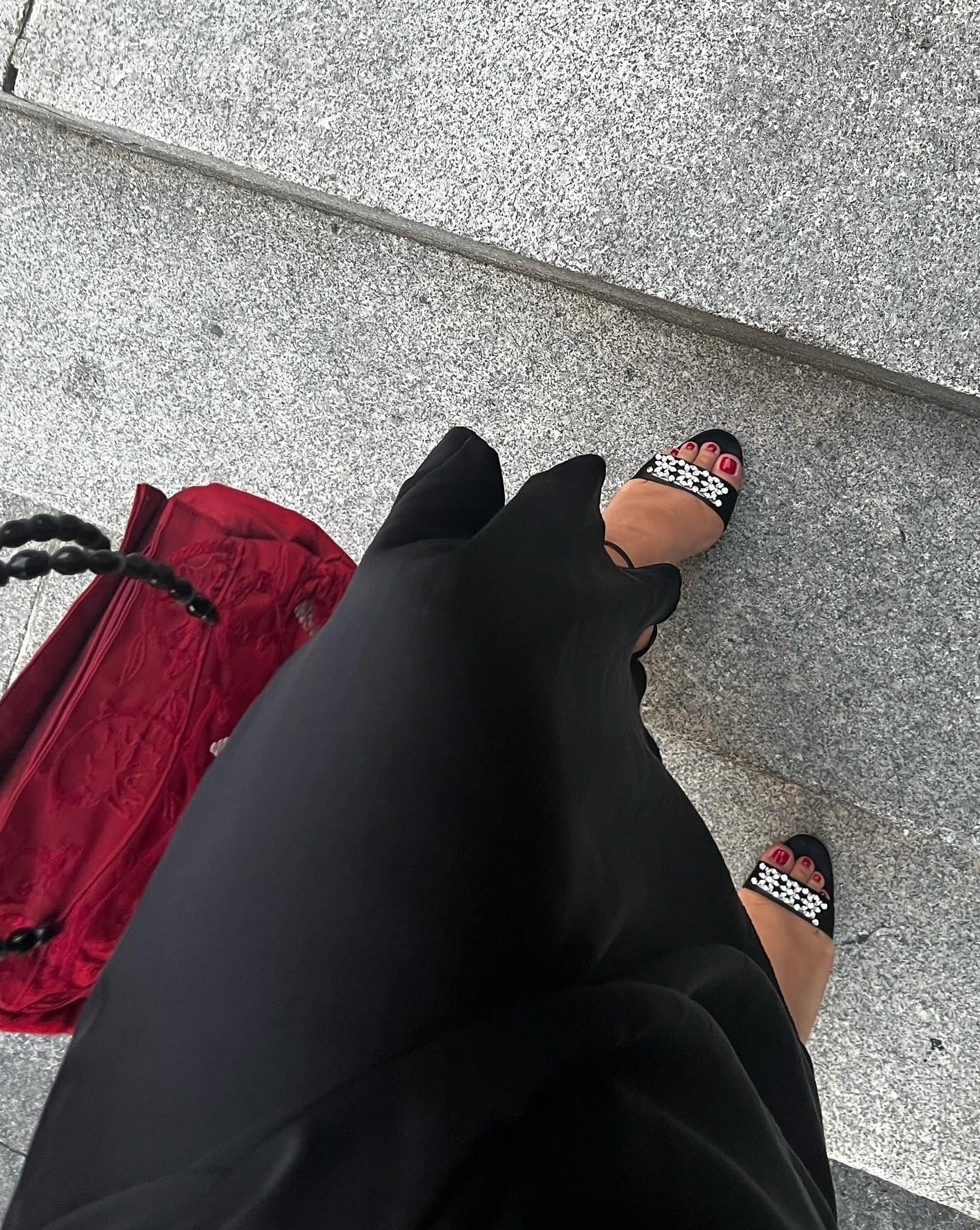 Manolo Blahnik Satin Crystal Heels