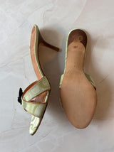 Coach US 8 Sage Green Monogram Canvas Mule Sandal