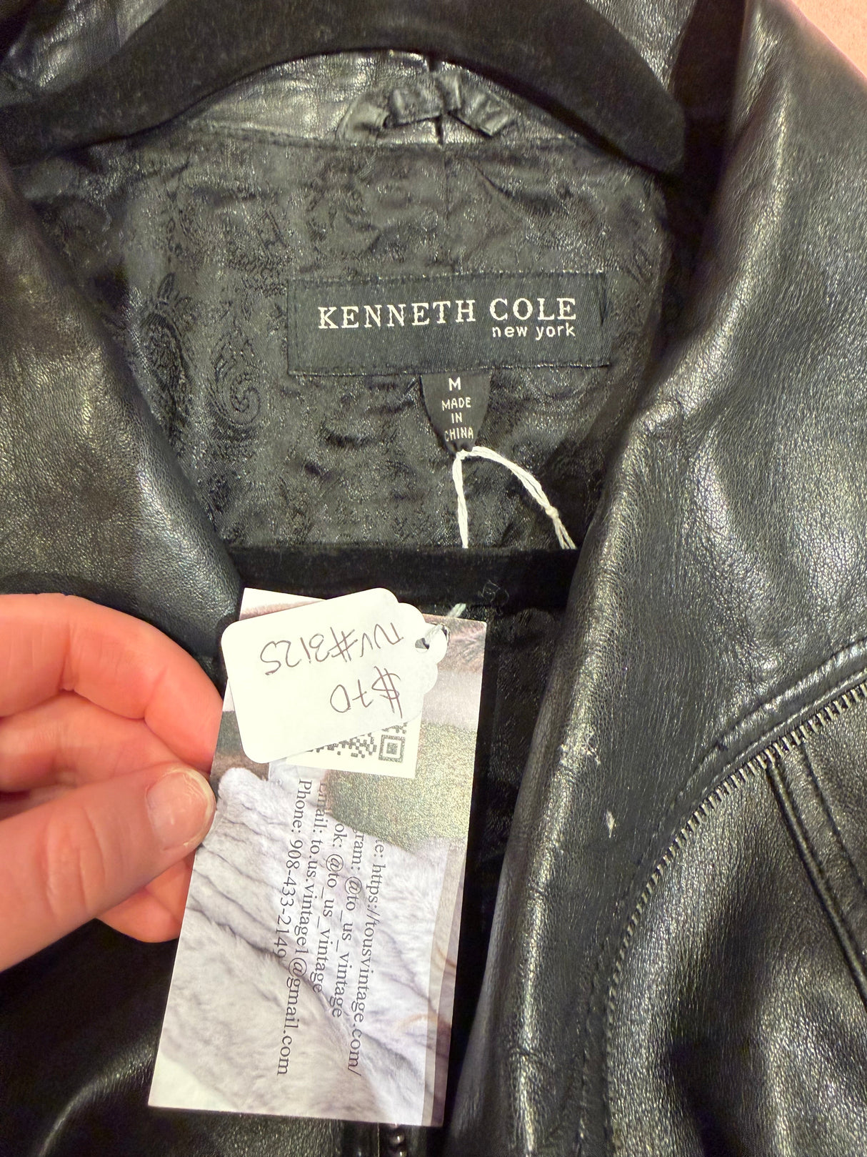Y2K leather jacket size medium - tuv #3125