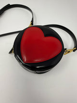Moschino Black & Red Heart Circle Crossbody Bag
