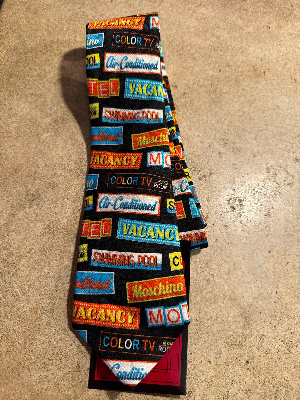 Moschino Motel Sign Silk Men's Necktie