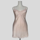 Sweetheart sheer lace back slip dress in light pink