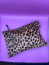 Preloved Clare V Leopard Pony Hair Clutch